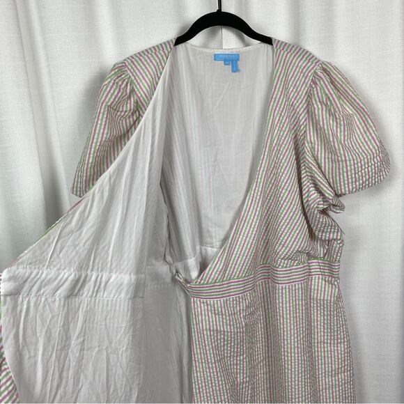 Draper James RSVP Pink&Green Stripe Wrap Dress Sz.XXL NWT - Picture 7 of 16
